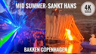 Midsummers Day Sankt Hans in Bakken 2023 Copenhagen singing and laser show [upl. by Jolenta]