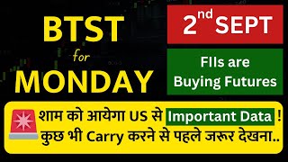 BTST for tomorrow  BTST for 02 September 2024  Tomorrows market GAP UP or GAP DOWN [upl. by Edniya]