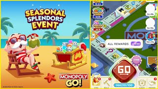 Seasonal Splendors Monopoly Go New Event Gameplay  Got Surfins Santa New Token monopolygo [upl. by Lawry]