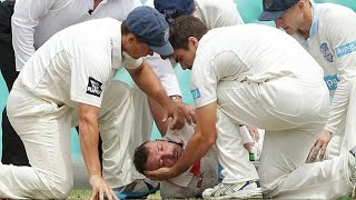 Aus batsmen Phil Hughes in critical condition after being hit by bouncer [upl. by Ribal]