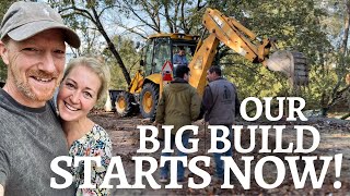 1 First Day Building Our Stone House from scratch in Portugal [upl. by Inoue]