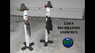 DIY Christmas Lawn Decorations Snowmen [upl. by Gnahc]