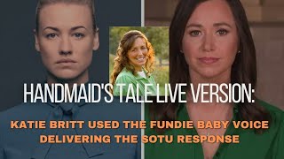 Katie Britt Using the Fundie Baby Voice to Connect with Other Christofacists [upl. by Nauqaj]