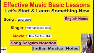 Saawli SaloniSong Sargam NotationEnglish Notes  Hum Sab Chor Hain  Kumar SanuAlka YagnikTony S [upl. by Grishilda]