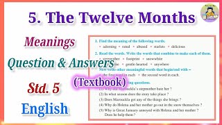 5The Twelve MonthsTextbook Questions with AnswersEnglish Lesson 5English Std5Lesson 5 Meanings [upl. by Shari407]