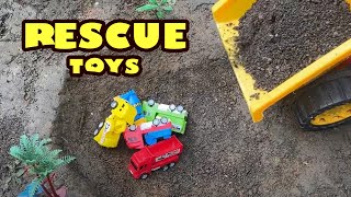 Rescue School Bus JCB Backhoes Dump Trucks Tractor  kids rhymes [upl. by Adnohsed]