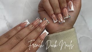 FRENCH DUCK NAILS  ACRYLIC NAIL TUTORIAL [upl. by Arsuy44]