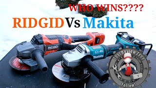 RIDGID OCTANE 7quot Grinder Vs Makita LXT 36V Grinder Tool Duel 6 R88040B XAG12G1 [upl. by Maidie]