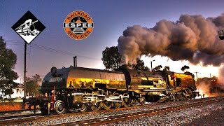 BeyerGarratt Steam Locomotive In The Early Morning Australian Trains [upl. by Ydnarb]