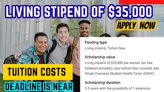 35000 Stipend Graduate Funded Scholarship Application NO IELTS Queensland [upl. by Yreffej]