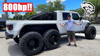 FULL TOUR OF A 250000 HELLCAT SWAPPED JEEP GLADIATOR 6x6 [upl. by Bohannon707]