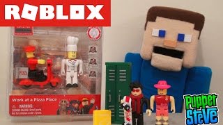 ROBLOX Series 1 Deluxe Figures Game Packs minecraft Work at a Pizza Place High School Unboxing [upl. by Ahseen]