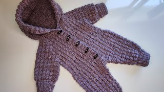 Crochet 69 How to crochet a warm baby bodysuit  onesie  romper  Part 1 [upl. by Merrily]