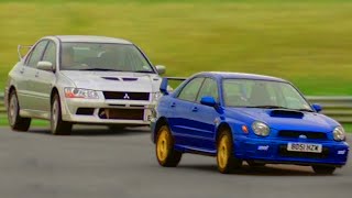 Subaru Impreza WRX vs Mitsubishi Evo 7 TBT  Fifth Gear [upl. by Gussie997]