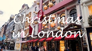 London Christmas Walking Tour 4K [upl. by Bethel201]