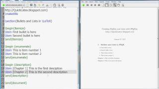 Latex Tutorial Itemize Enumerate Description and Inparaenum lists in latex [upl. by Ahtebat]