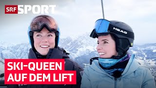 «Ich liebe Desserts wirklich sehr» 🍨  Tina auf dem Lift mit Mikaela Shiffrin  SRF Sport [upl. by Tam295]