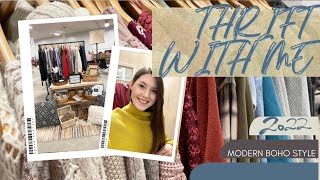 THRIFT WITH ME 2022MODERN BOHO DECOR STYLETHRIFTED MODERN BOHO HAUL [upl. by Enna130]