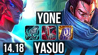 YONE vs YASUO MID  1317 69 winrate Legendary  NA Grandmaster  1418 [upl. by Ayerdna835]