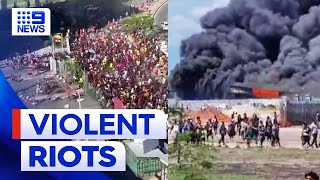 Violent riots erupt in Papua New Guinea killing multiple people  9 News Australia [upl. by Loise]