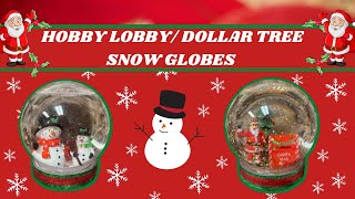 Hobby Lobby Dollar Tree Snow Globes❄️ [upl. by Tyika]