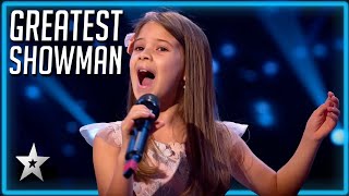 9 Year Old Performs quotNever Enoughquot from The Greatest Showman and Gets a Standing Ovation [upl. by Casmey441]