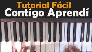 CONTIGO APRENDÍ TUTORIAL PIANO [upl. by Hsirap899]