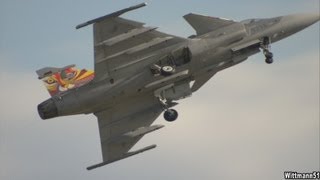 2013 Międzynarodowe Pokazy Lotnicze Radom Air Show‏  Czeski JAS 39C Gripen [upl. by Albur442]