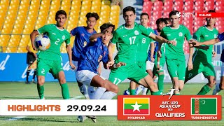 HIGHLIGHTS  Myanmar  Turkmenistan  AFC U20 ASIAN CUP QUALIFIERS  GROUP «I» [upl. by Tower259]