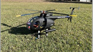 FLISHRC Hughes MD500 Scale Fuselage Four Rotor Blades 6CH RC Heli GPS with H1 Flight Controlle RTF [upl. by Nnairam734]