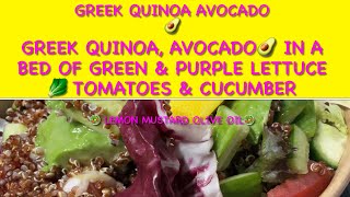 Greek Quinoa Avocado Salad 🥗 [upl. by Killarney]