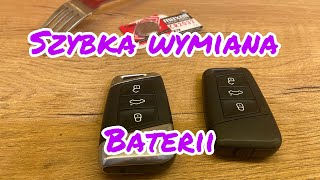 Wymiana baterii w kluczyku Skoda Superb 3  Audi A5 Q6 VW Passat B8 Seat Kodiaq Golf 8 [upl. by Faustus]