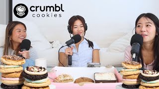 SISTER QampA WHILE TRYING ALL CRUMBL COOKIE FLAVORS [upl. by Niwde]