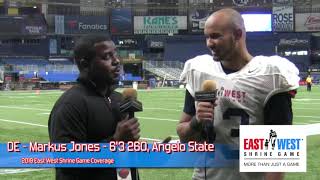 2019 East West Shrine Game Prospect Interview Markus Jones Angelo State [upl. by Eelatsyrc280]