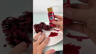 clip How to paint pinecones to look like flowers 🎨 easycrafts artsandcrafts diyideas crafting [upl. by Aettam]