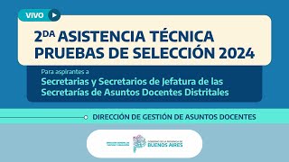 🔴Vivo 2 Asistencia Técnica Pruebas de Selección para Secretariasos de Jefatura de Secretarías ADD [upl. by Etteragram]