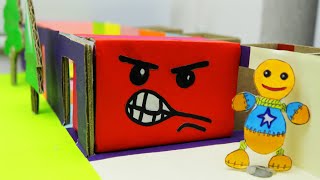 Buddy Antistress in ROBLOX game Crushed by a Speeding Wall Cardboard game DIY [upl. by Thadeus]