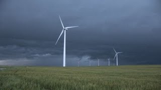 HD Storm causes wind turbines to change direction after wind shift [upl. by Corbett224]