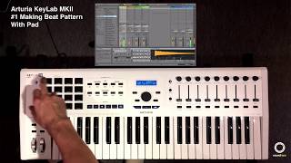 Arturia KeyLab MKll  1 Recording Beat Pattern With Pad [upl. by Neelyt]