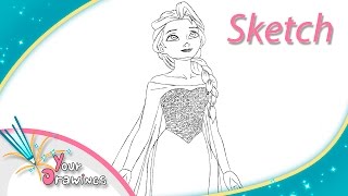 Drawing Frozen Elsas Ice Palace Part 1 Sketch  Dibujando a elsa en su palacio  Boceto [upl. by Brenk939]