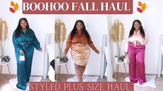 BOOHOO FALL TRY ON HAUL 2023  STYLED  PLUS SIZE [upl. by Sitoel810]