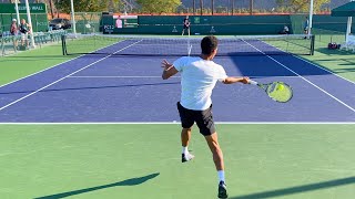 Felix Auger Aliassime amp Denis Shapovalov  2023 IW Court Level Practice 4k 60 fps [upl. by Nylaras]