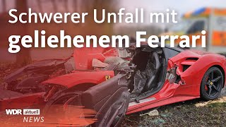 FerrariUnfall in Olfen endet mit schwer verletztem Fahrer  WDR Aktuelle Stunde [upl. by Enaoj]