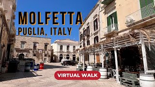 Molfetta Italy  virtual city walk through empty streets during siesta time 4k [upl. by Aelaza]