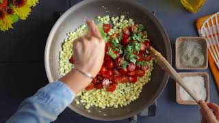 Fish Tacos with Chipotle Crema Sautéd Corn and Cherry Tomatoes [upl. by Kelsy677]