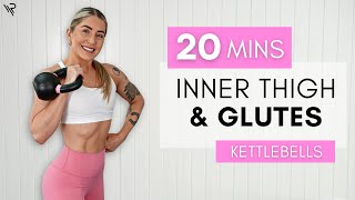 20 Minute InnerOuter Thigh and Glutes KETTLEBELL Workout  Beginner Friendly [upl. by Ennayehc]