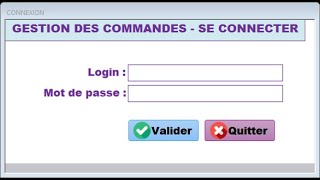 Access 2016  BD COMMANDES  Formulaire dauthentification Login et Mot de passe [upl. by Witherspoon]