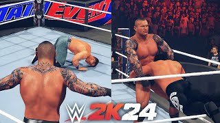 WWE 2K24 Gauntlet Turmoil Can Randy Ortan Survive  1 vs 4 ft John Cena AJ Style Jeff Hardy [upl. by Ilrac825]