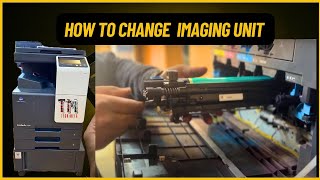 HOW TO CHANGE CYAN MAGENTA YELLOW IMAGING UNIT IN KONICA MINOLTA BIZHUB C226 C226i C287 C266 [upl. by Onivla]