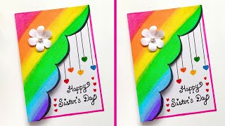 Sisters Day Greeting Card Ideas  Easy amp Cutest Sisters Day Card  Happy Sisters Day Card 2024 [upl. by Leahkim]